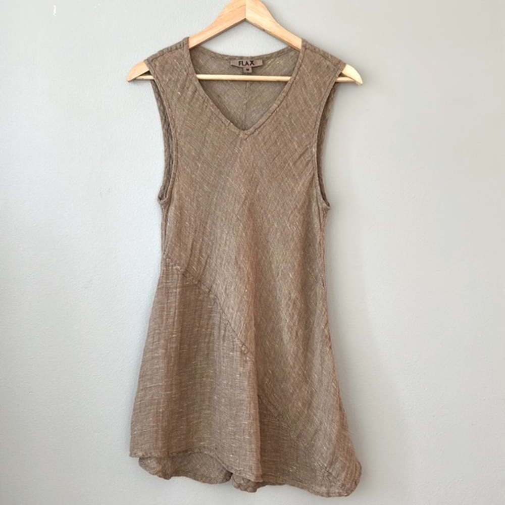 Flax Women's Tan Sleeveless Tunic